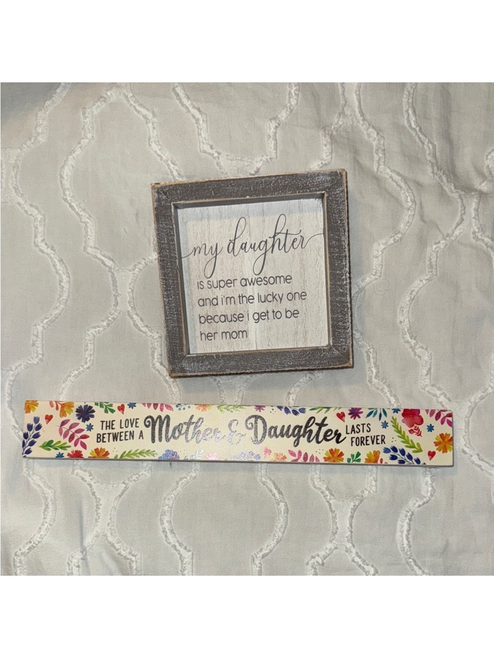 Mother & Daughter Floral Wall Plaque - White